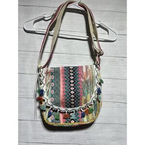 Katydid Canvas Colorful Tassel Purse